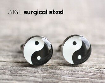 Mens Executive Cufflinks Contemporary Yin and Yang Light and Darkness Chinese Symbol Cuff Links Mens Executive Cufflinks Contemporary Yin and Yang Light and Darkness Chinese Symbol Cuff Links