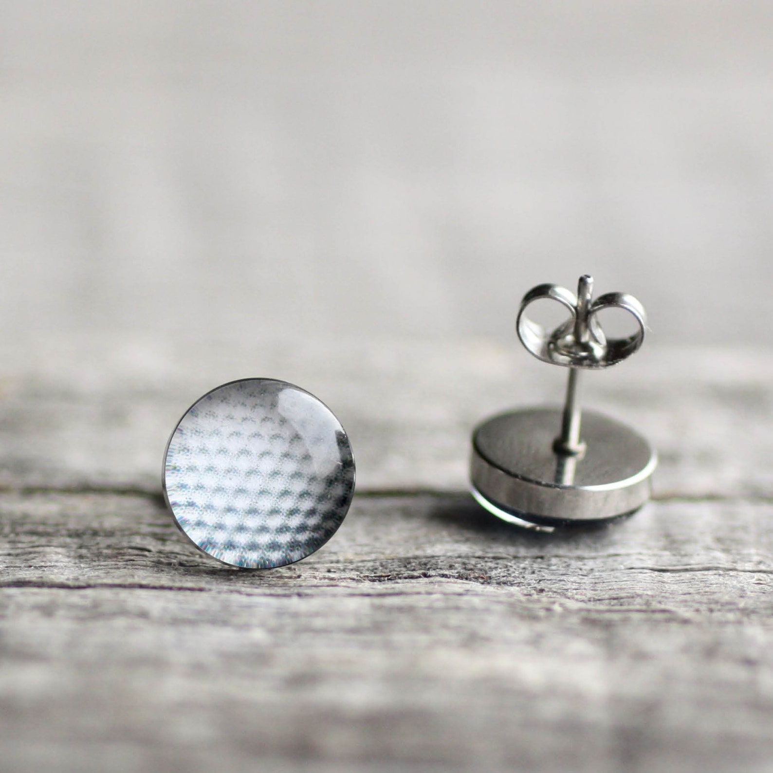 Golf ball post earrings Surgical steel stud Sport earring Etsy