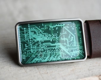 PCB Belt Buckle,  Circuit Board Belt Buckle, Geekery / Geek Belt Buckle, Computer belt buckle