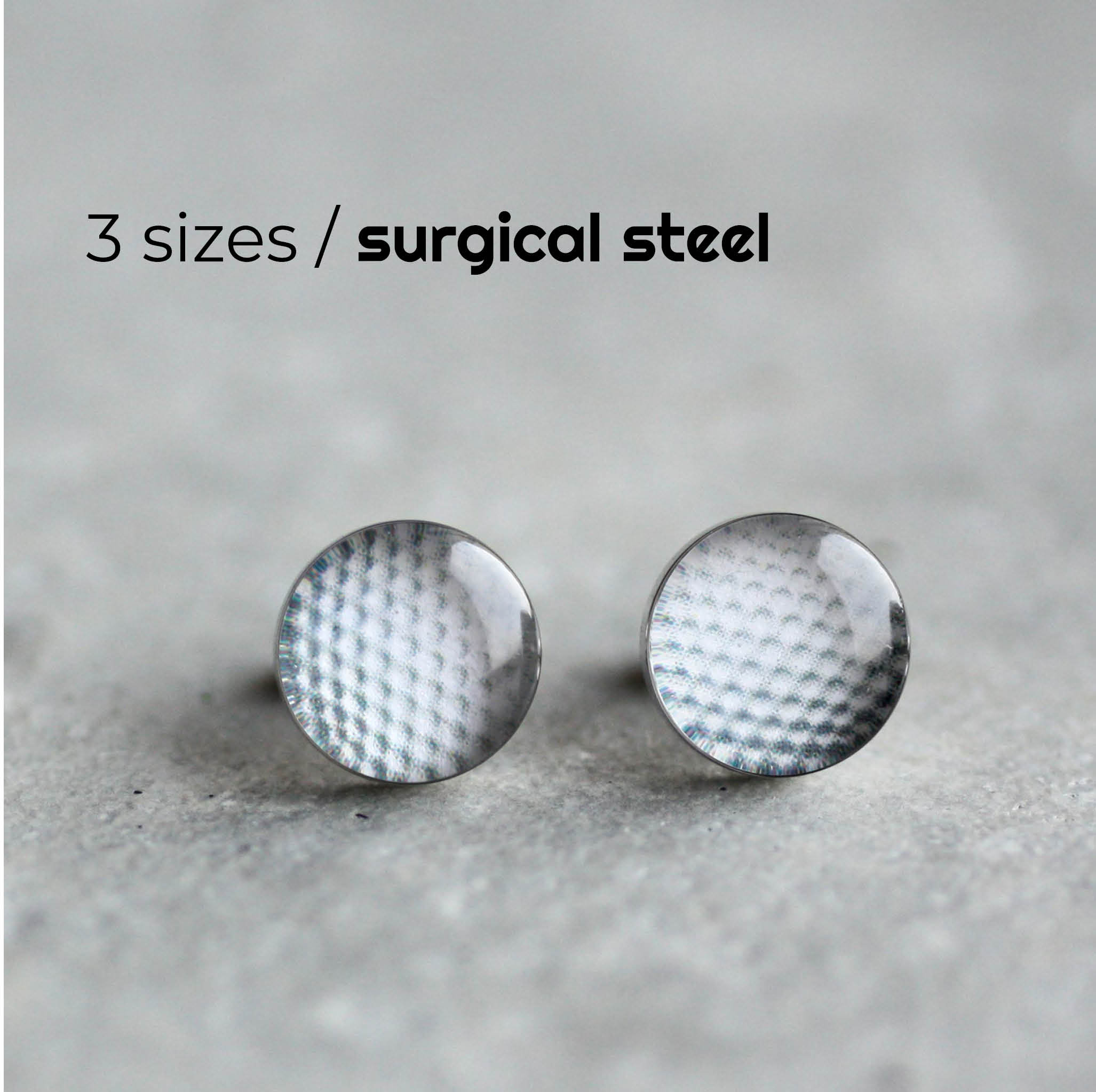 Golf ball post earrings Surgical steel stud Sport earring Etsy