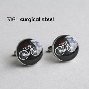 groomsmen Sport cufflinks Vintage Bike cufflinks Wedding cuff links for groom Surgical steel cuff link