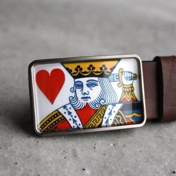 King of Hearts Belt Buckle, Card Belt Buckle, poker belt buckle, Men's belt buckle, gift fog him, men gift idea, wedding belt buckle