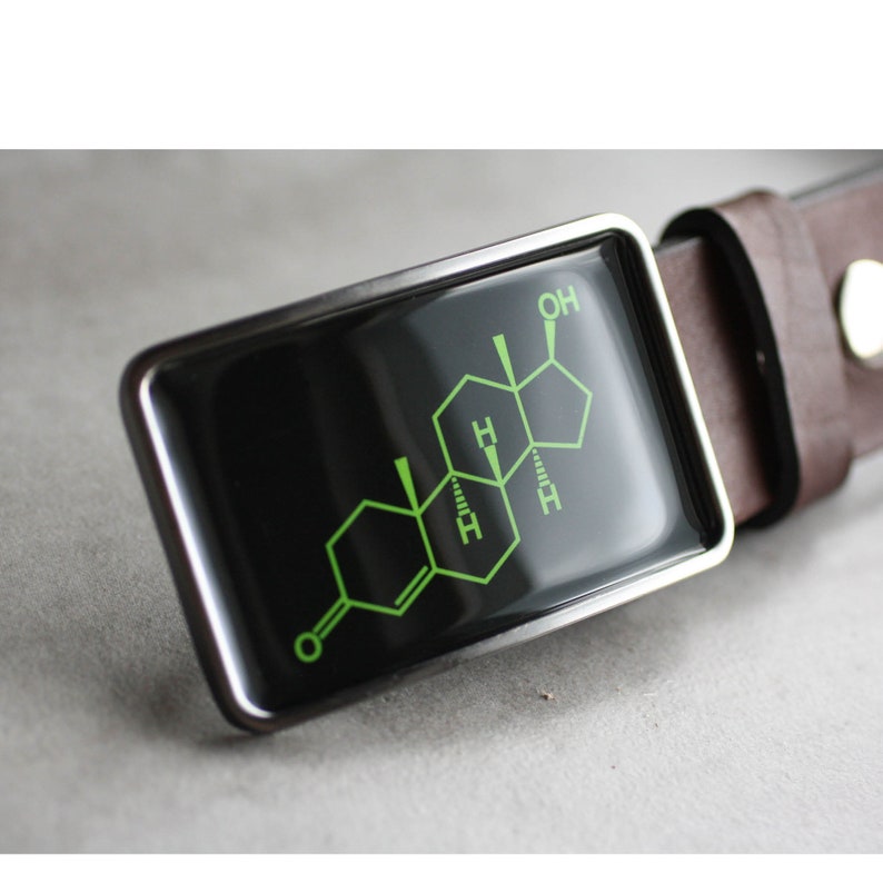 Testosterone Belt Buckle, Mens belt buckle, Molecule Belt Buckle, Science belt buckle, Chemistry belt buckle, gift for him, cool belt buckle image 3