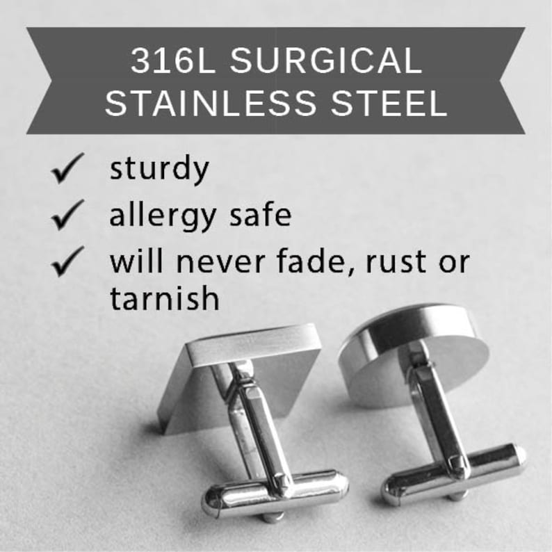 Wedding Cuff Link Gift for Him gift for groom engagement cufflink for men Stainless steel cuff anniversary gift cufflink HELP