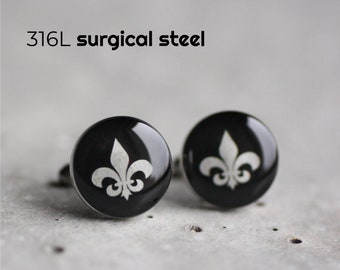 Boutons De Manchette Vintage Or - Fleur De Lis - Modèle 31017 - Occasion