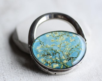 Van Gogh Purse Hanger, Bag Jewelry, Blossoming Almond Tree Bag Holder, Floral Purse Hook, portable foldable handbag hook, Gift for Wife