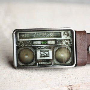 Music Belt Buckle, Retro Boombox Belt Buckle, Gift for him, Gift for men, men's belt buckle