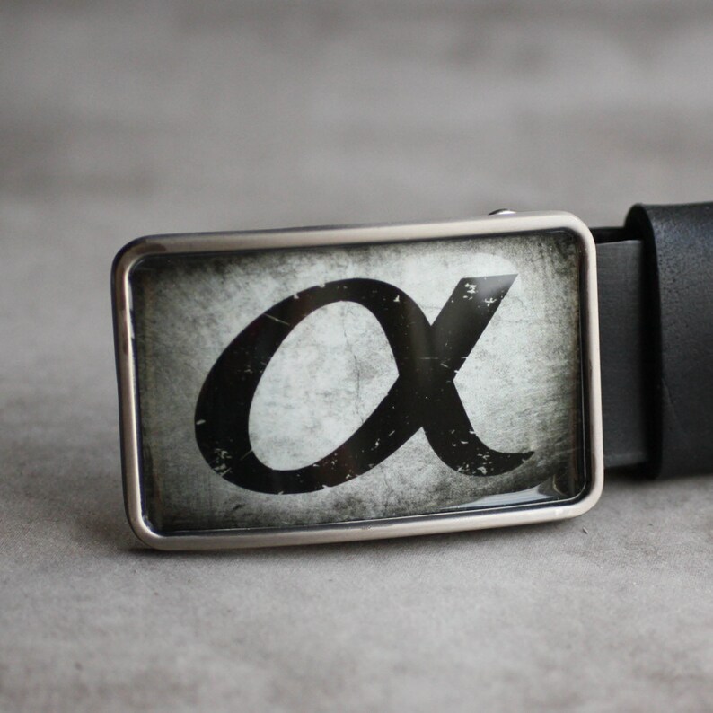 gift for him Masculine belt buckle Science Belt Buckle men/'s gift idea GRAY Alpha Belt Buckle Men/'s belt buckle