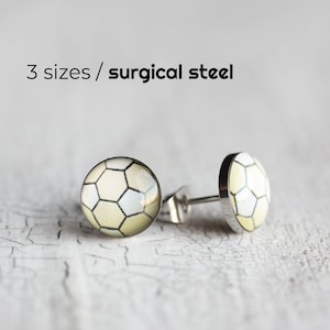 Handball stud earrings, Surgical steel post, handball earring studs, mens earrings, sport ball stud sport jewelry