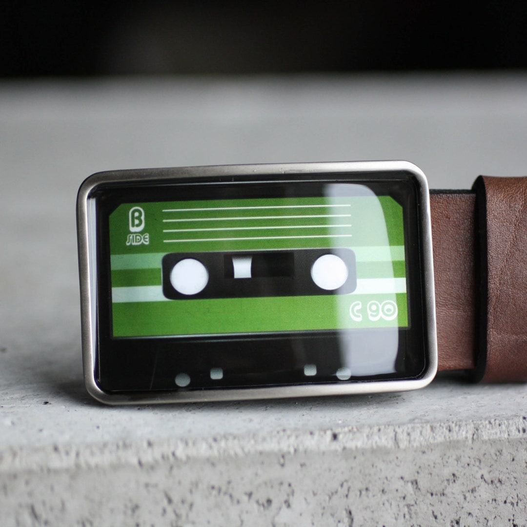 Audio Cassette Belt Buckle, Retro Belt Buckle, Green Belt Buckle Etsy