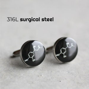 Adrenaline Cufflink, Surgical steel cuff link Cool cufflinks for men Science Cuff Link mens cufflinks Wedding cuff links for groom groomsmen