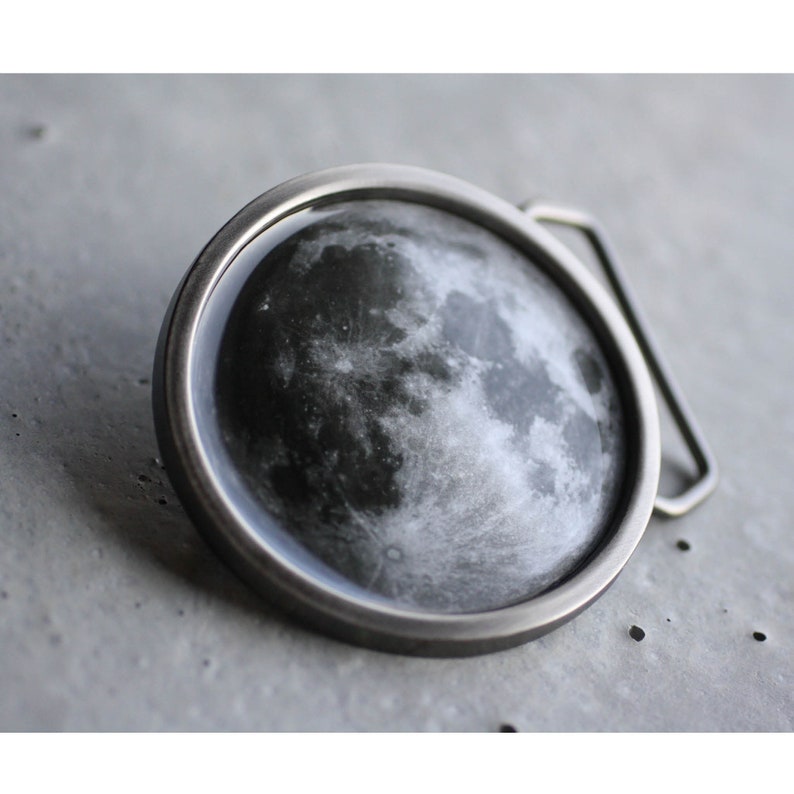 Full Moon Circle Belt Buckle, Moon Gift for Him for Her, Space gift idea image 4