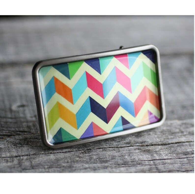 Angular Chevron Buckle Leather Belt - Black