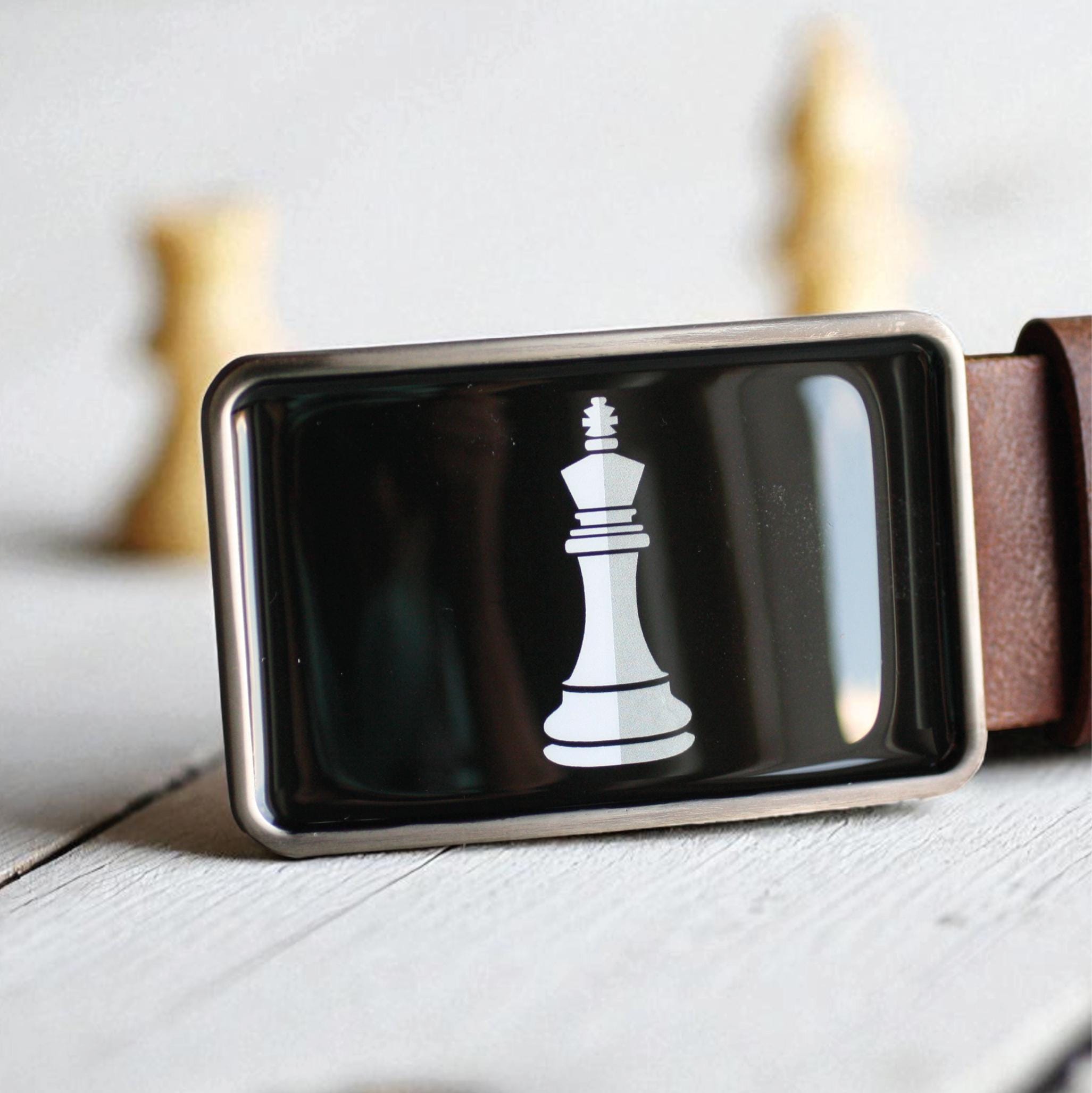 Chess Belt Buckle, Chess King Belt Buckle Gift for Chess Player