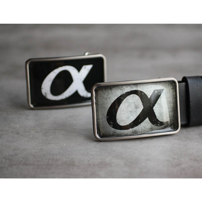 gift for him Masculine belt buckle Science Belt Buckle men/'s gift idea GRAY Alpha Belt Buckle Men/'s belt buckle