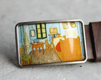 Van Gogh Belt Buckle, Bedroom in Arles Belt Buckle, Fine Art, resin belt buckle