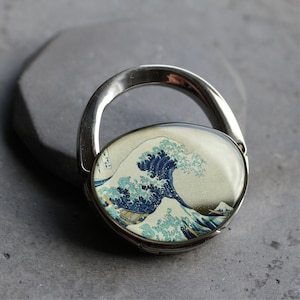 The Great Wave off Kanagawa Purse Hanger, Bag Jewelry, Hokusai Bag Holder, Japanese Art Purse Hook, portable foldable handbag hook