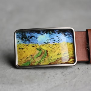 Art belt buckle, Van Gogh Belt Buckle, Wheat Field Belt Buckle, Fine Art, women&#39;s belt buckle, gift for her