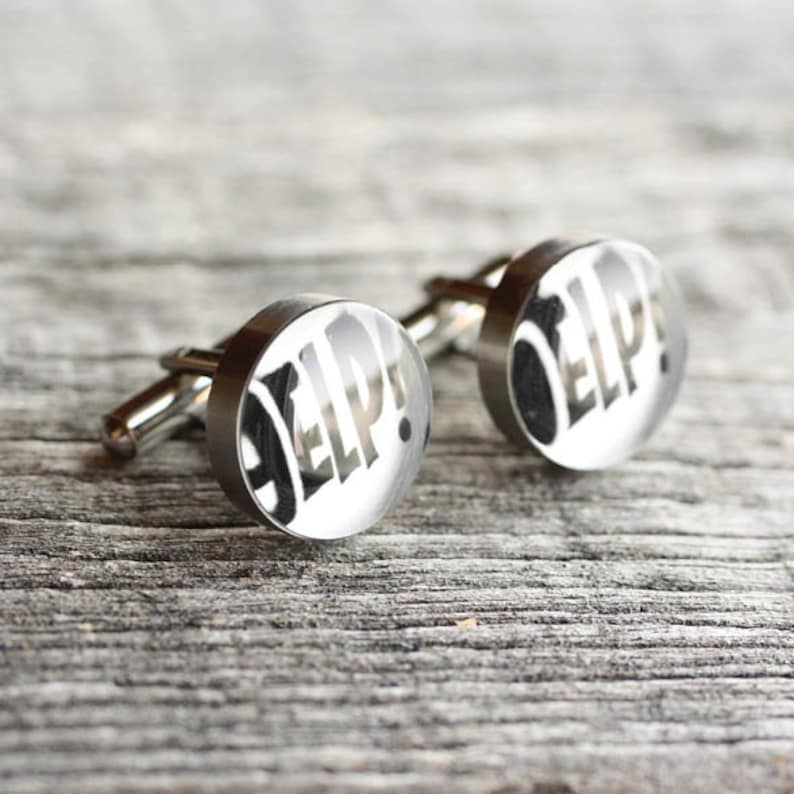 Wedding Cuff Link Gift for Him gift for groom engagement cufflink for men Stainless steel cuff anniversary gift cufflink HELP