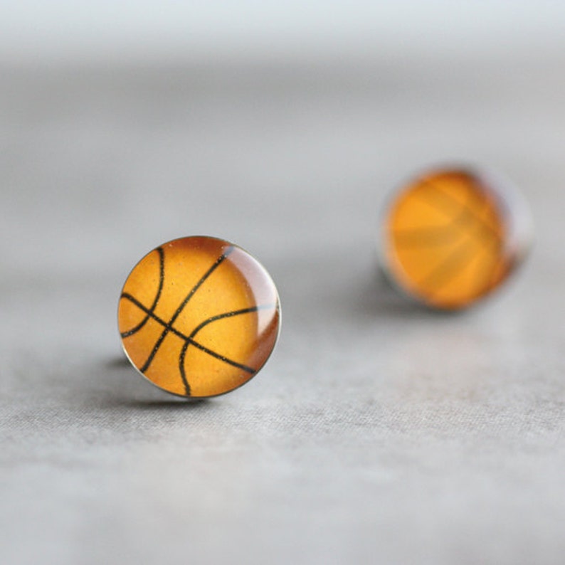 Basketball Cufflink, Stainless steel cuff link, cufflinks for men, mens cufflinks, Sport Cuff Link, gift for him image 4