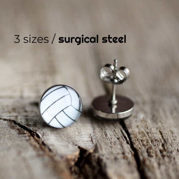 Volleyball Post Earrings Surgical Steel Stud Sport Earring Studs