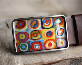 Belt Buckle, Kandinsky, Geometric, Abstract, Fine Art, resin belt buckle, For Her, Women's