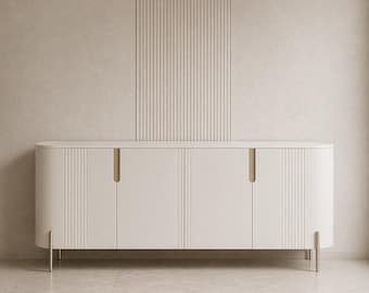 Modern Fluted Sideboard Cabinet antique style