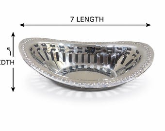 Srebrny koszyk na chleb, ręcznie robiony