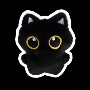 Black Cat Plush Keychain | Big Eye Void Bag Charm, Kawaii Kitten Mascot (3.5")