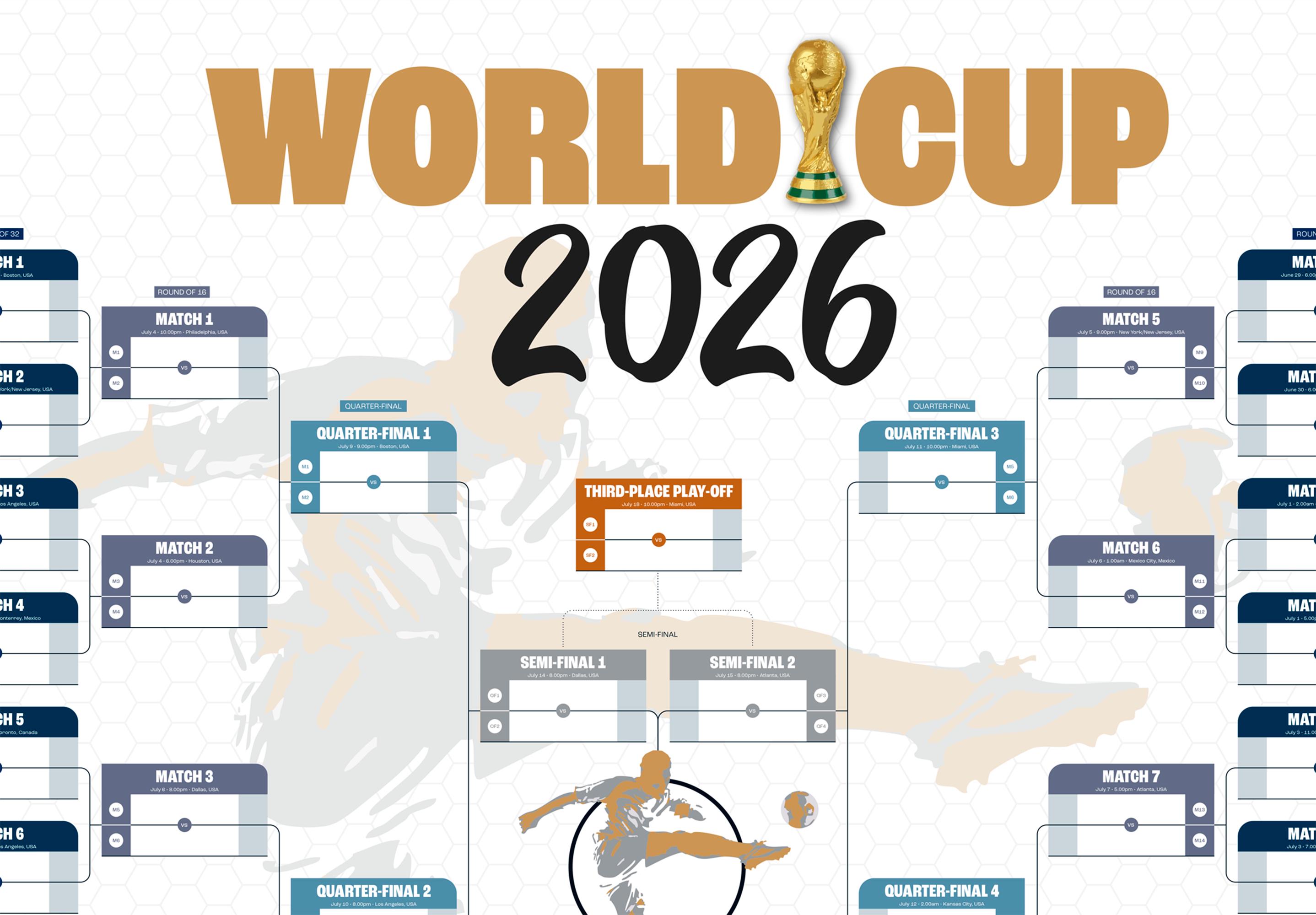 World Cup 2026 Wall Planner – Printable Match Schedule, Group Stage
