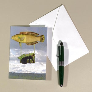 Ennui Grußkarte, Postkarte, Postkarte mit lustigen Motiven, surreales Kunstwerk, Dankeschön, Dankeschön, Postkarte