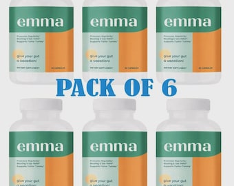 6 Pack Emma Gut Health Supplement for Digestive & Bloating Support 360 capsules