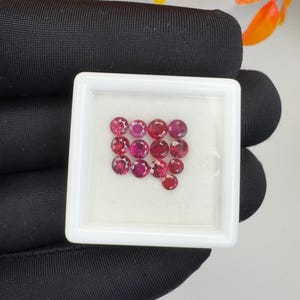 Natural Ruby No Heat Round Cut 3 mm Ruby 2.50 Cts 13 Pcs Vivid Reddish UV Fluorescent Madagascar Mine Best Gem Quality Loose Ruby Gemstone