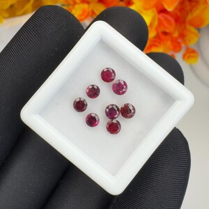 Natural Ruby Lot No Heat Ruby Vivid Red Round Ruby Melee 3mm - 3.5mm Unheated Madagascar Ruby 1.90ct 8pcs UV fluorescent Ruby For Jewellery