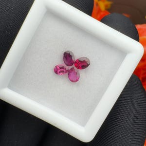 Natural Madagascar Ruby Oval Cut 4x3mm 0.75 Ct 4 Pieces No Heat Unheated Reddish Pink UV Fluorescent Loose Ruby Lot July Birthstone Gemstone