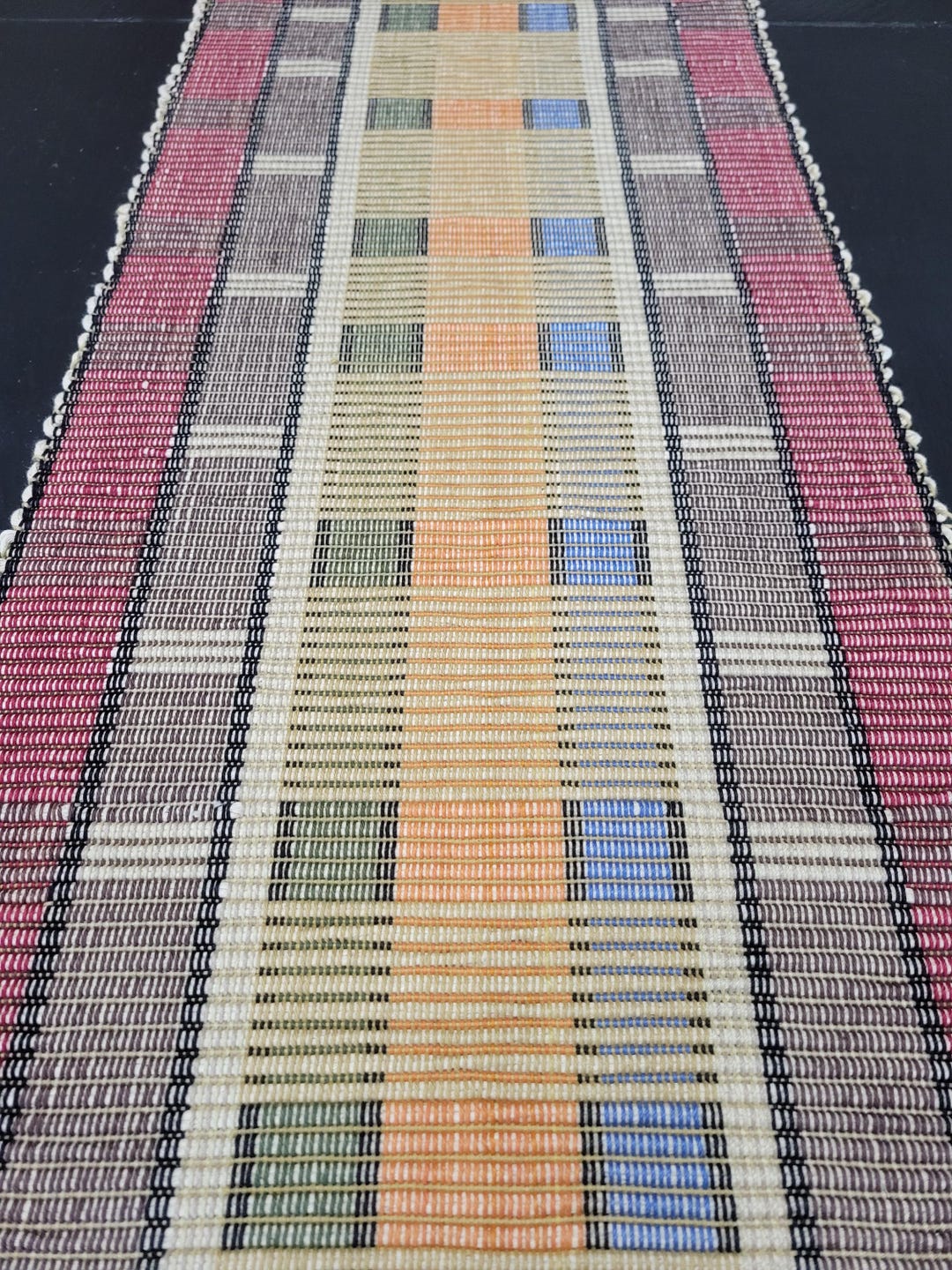 14x40 Inch Table Runner-brown, Red,cream, Blue, Green, Orange - Etsy