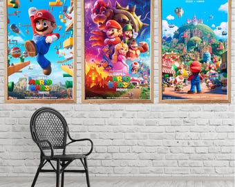 L'affiche du film Super Mario Bros, art mural imprimé mat cinéma classique
