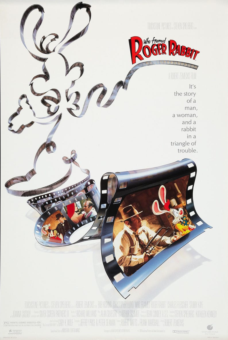 Who Framed Roger Rabbit Movie Poster, Matte Print Wall Art Classic ...