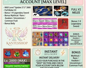 Cuenta de Blox Fruits no verificada / Nivel máximo Godhuman / Perfil de Roblox 100% seguro - DATPOL