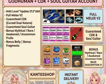 Cuenta de Godhuman, CDK y Soul Guitar / Nivel MÁXIMO de Blox Fruits - DATPOL