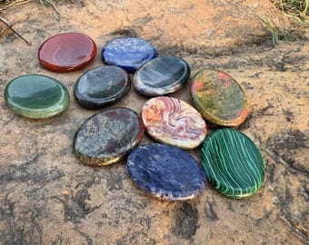 Handcrafted Crystal Worry Stone, Stress Relief, Meditation, Positive Energy, Daily Calm