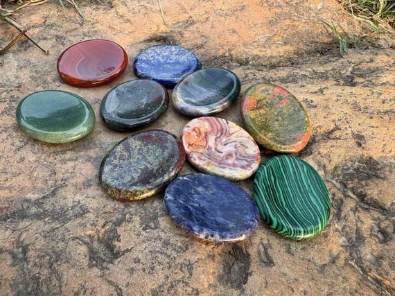 Handcrafted Crystal Worry Stone, Stress Relief, Meditation, Positive Energy, Daily Calm