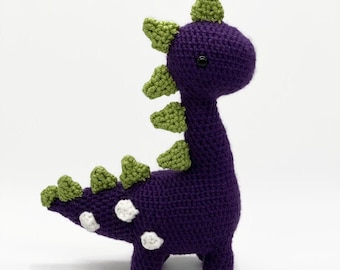 Dinosaur Stuffed Animal, Dinosaur Baby Gift, Baby Shower Gift for Girl, Crochet Dinosaur