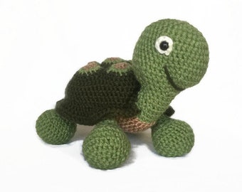 Tortuga de peluche de ganchillo, juguete amigurumi, regalo para baby shower