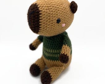 Crochet Capybara Plushie | Amigurumi Stuffed Animal Toy, 7" Acrylic Yarn Toy