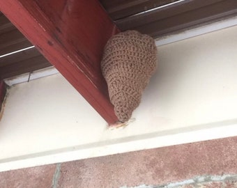 Fake Hornet Nest, Hornet Nest Decoy, Crochet Hornet Nest, Non Toxic Wasp Deterrent, New Home Gift
