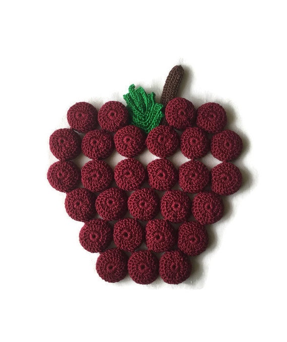 Apple Trivet Apple Hot Pad Crochet Apple Trivet Bottle Cap Etsy