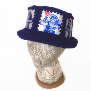 Pabst Hat, PBR Hat, Beer Can Hat, Crochet Beer Can Hat, Gift for Dad