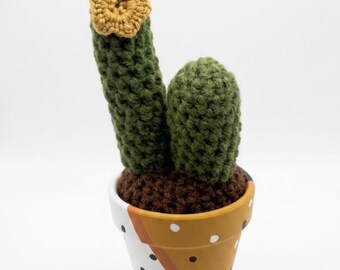 Crochet Cactus Plant, Polka Dot Planter
