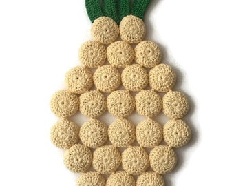 Pineapple Trivet, Pineapple Hot Pad, Crochet Trivet,  Crochet Pineapple Trivet, Bottle Cap Trivet, Fruit Trivet, Gift for Mom